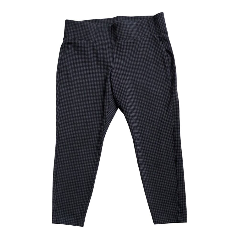Torrid Pants Womens 1X Gray Black Plaid Pull On Cropped Skinny Stretch Plus